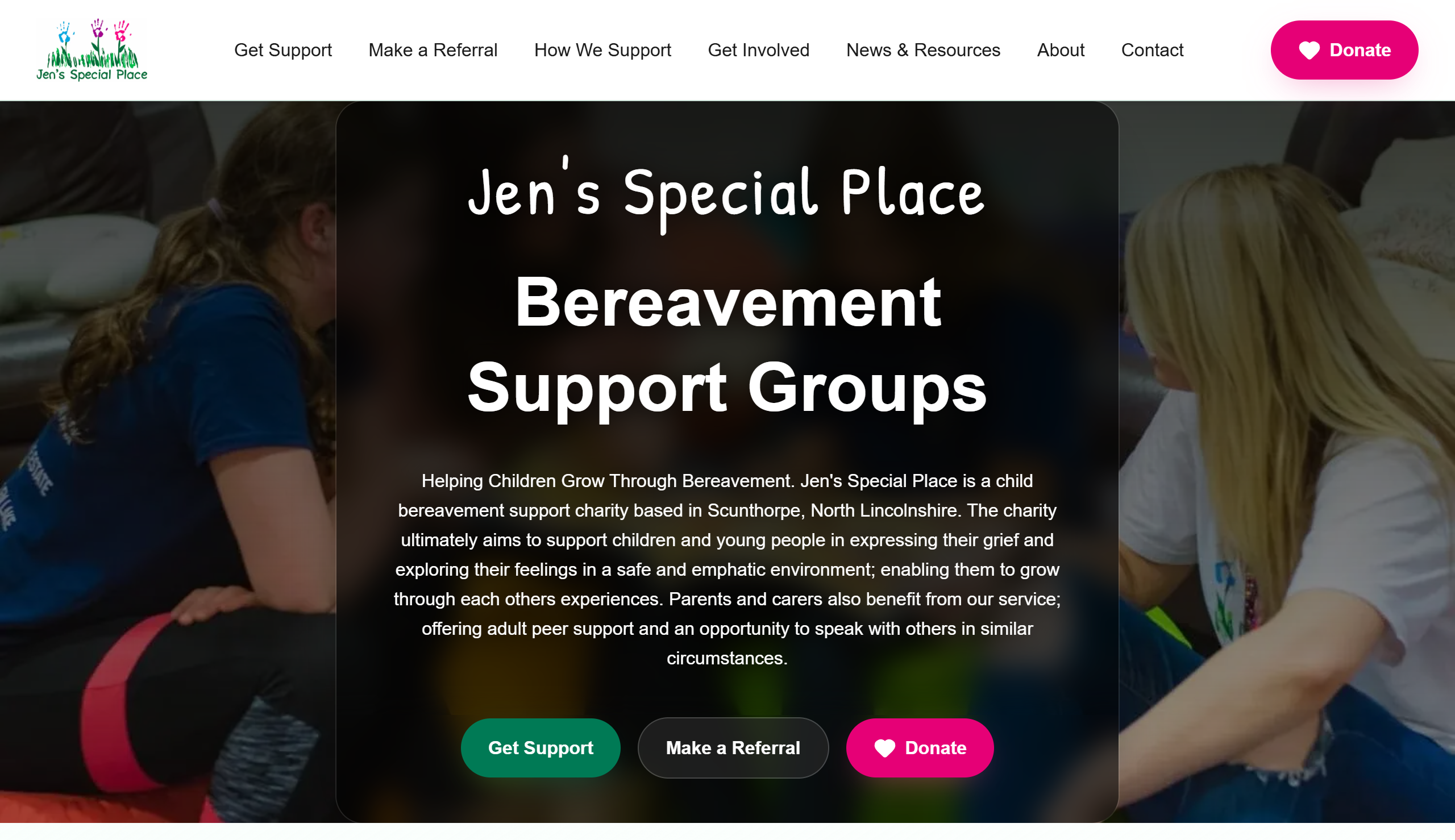 Jen’s Special Place website homepage